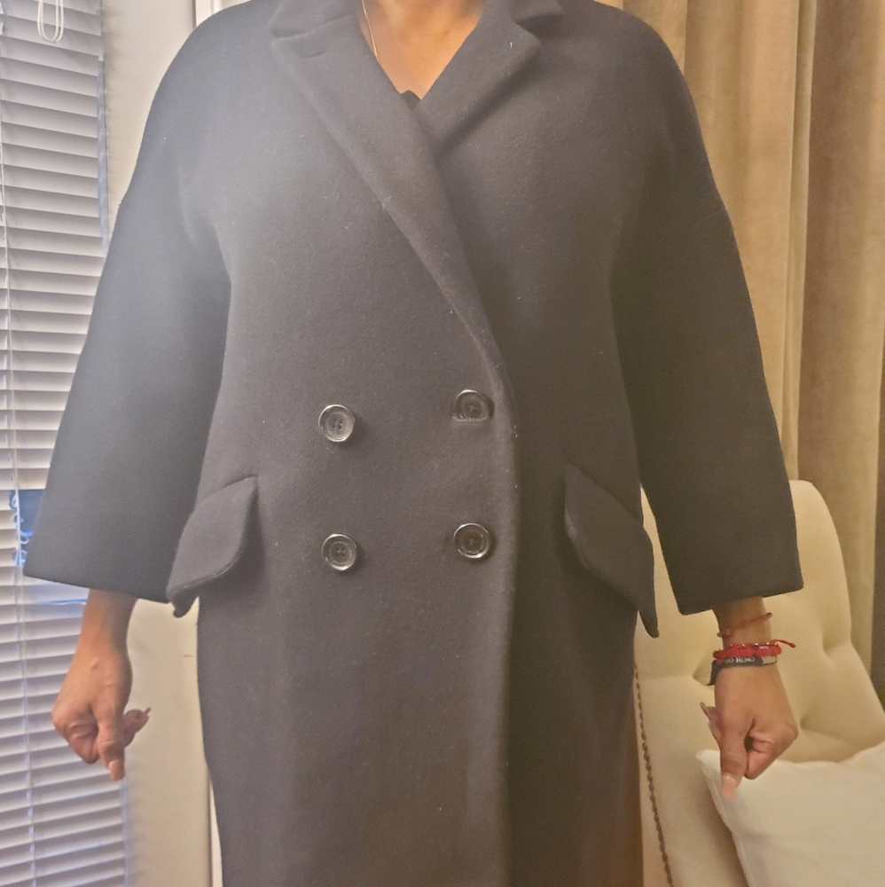 Coach Oversize Blk Wool Coat